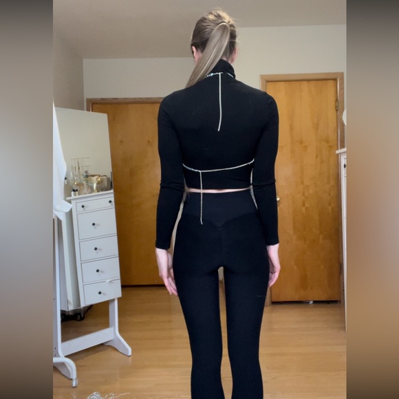 Blue & Green Rhinestone Flower Halter Top - Picture 9 of 9